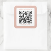 Neutrale moderne minimalistische bruiloft QR-code Vierkante Sticker (Tas)