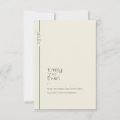 Neutrale moderne minimalistische bruiloft RSVP (Voorkant)