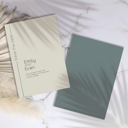 Neutrale moderne minimalistische bruiloft sparen d