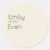 Neutrale moderne minimalistische bruiloft Sticker (Voorkant)