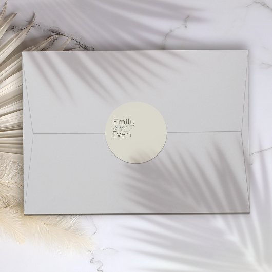 Neutrale moderne minimalistische bruiloft Sticker