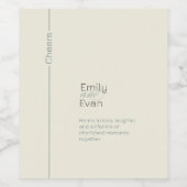 Neutrale moderne minimalistische bruiloft wijn etiket (Enkel label)