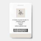 Neutrale moderne personeelsfoto ID-badge Badge (Achterkant)