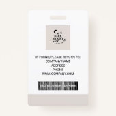 Neutrale moderne werknemer foto ID badge (Achterkant)