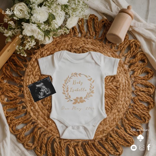 Neutrale moderne zwangerschapsaankondiging feestdagenkaart