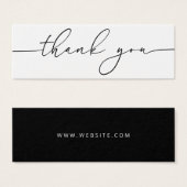 Neutrale moderne zwarte zakenkaart Hartelijk dank Mini Visitekaartjes (Voorkant /achterkant)