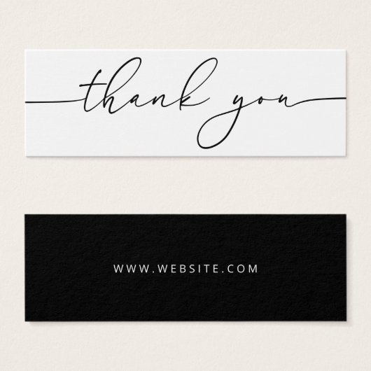 Neutrale moderne zwarte zakenkaart Hartelijk dank Mini Visitekaartjes (Voorkant /achterkant)