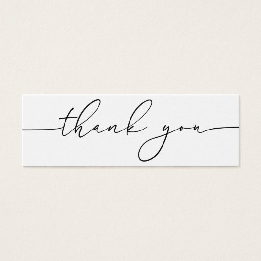 Neutrale moderne zwarte zakenkaart Hartelijk dank Mini Visitekaartjes (Voorkant)