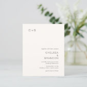 Neutrale Monogram Moderne Budget Trouwkaart (Staand voorkant)