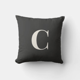Neutrale Monogram Slaapkussen | Ivoor & Grijs Kussen