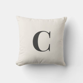 Neutrale Monogram Slaapkussen | Ivoor & Grijs Kussen