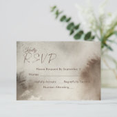 Neutrale Moody RSVP-kaart etherische Waterverf RSVP Kaartje (Staand voorkant)