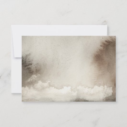 Neutrale Moody RSVP-kaart etherische Waterverf RSVP Kaartje (Achterkant)