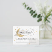 Neutrale moon en sterren Baby shower met luierspoe Informatiekaartje (Staand voorkant)