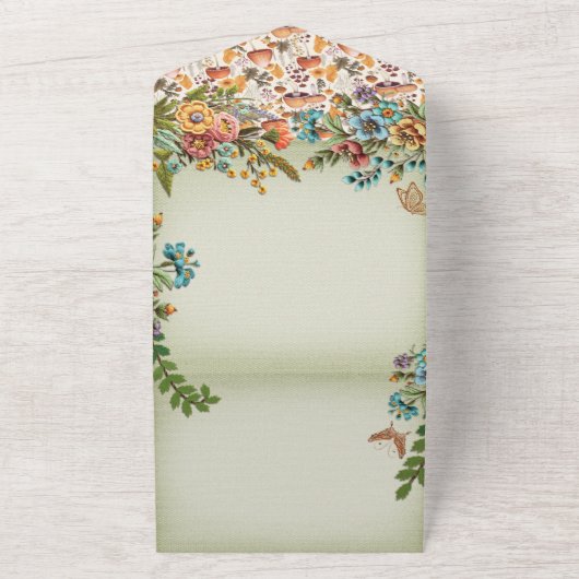 Neutrale Natuur doucheuitnodiging All In One Uitnodiging (Buitenkant)