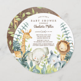 Neutrale Oerwouden Baby shower Kaart