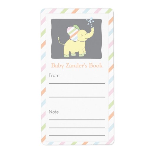 Neutrale olifant Bookplate Etiket (Voorkant)