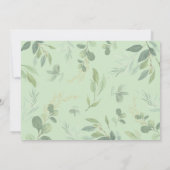 Neutrale olifant Soft Greenery Gold Baby shower Kaart (Achterkant)