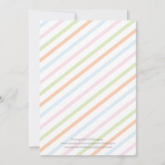 Neutrale olifant  | Uitnodiging tot Baby shower (Achterkant)