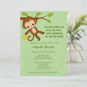 Neutrale one key Baby Shower Invitaties GROEN MM2 Kaart (Staand voorkant)