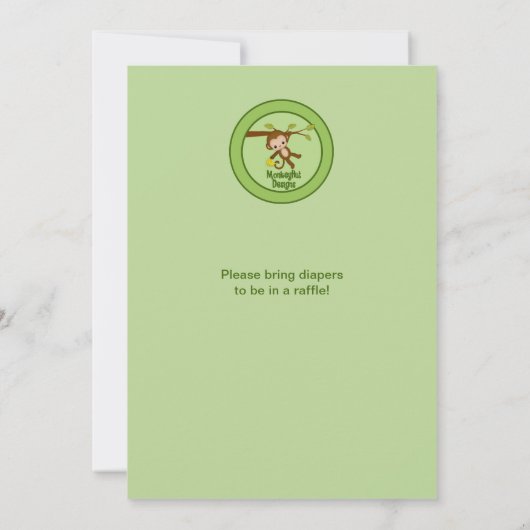 Neutrale one key Baby Shower Invitaties GROEN MM2 Kaart (Achterkant)