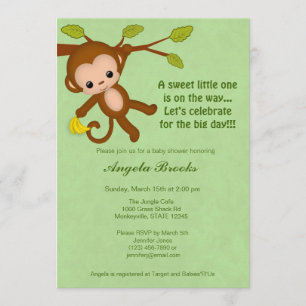 Neutrale one key Baby Shower Invitaties GROEN MM2 Kaart