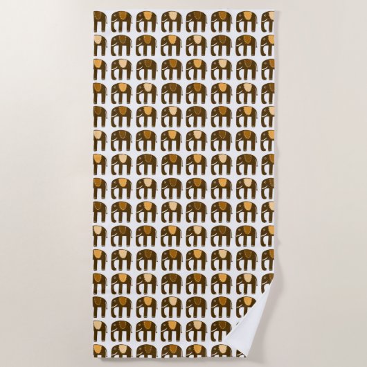 Neutrale oogmerken van Elephant Pattern Strandlaken (Voorkant)