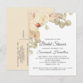 Neutrale orchideeën en eucalyptus Vrijgezellenfees Briefkaart (Voorkant / Achterkant)