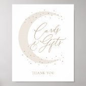 Neutrale Over de Maan Baby Shower Kaarten en Cadea Poster (Voorkant)