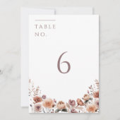 Neutrale Paarse Bloemen Trouwtafel Nummer Teken Kaart (Voorkant)