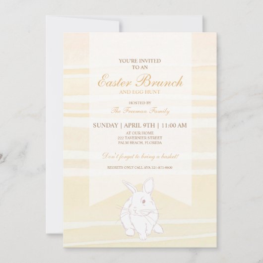 Neutrale Paasbrunch & Egg Hunt Uitnodiging met B (Voorkant)