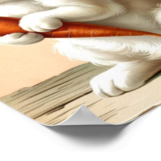 Neutrale Paashaas & Wortel Kunst Poster (Hoek)