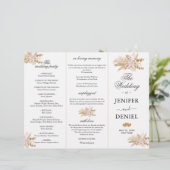 Neutrale Palm en Pampas bloem decor bruiloft (Staand voorkant)