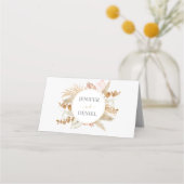 Neutrale Palm en Pampas bloem decor bruiloft Plaatskaartje (Achterkant)