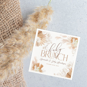 Neutrale Pampas Baby Brunch Baby Shower Servet