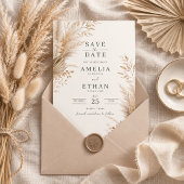 Neutrale Pampas Botanische Save the Date Kaart