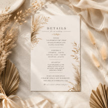 Neutrale Pampas Botanische Trouwdetails Kaart