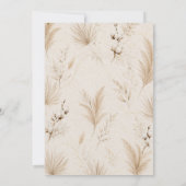 Neutrale Pampas Elegantie Boho Bewaar de Datum Kaa Kaart (Achterkant)