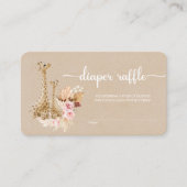 Neutrale Pampas Grass Giraffe Diaper Raffle Informatiekaartje (Voorkant)