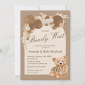 Neutrale Pampas Grass Teddy Bear Baby shower Kaart (Voorkant)