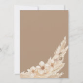 Neutrale Pampas Grass Teddy Bear Baby shower Kaart (Achterkant)