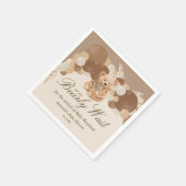 Neutrale Pampas Grass Teddy Bear Baby shower Servet (Hoek)