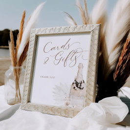 Neutrale Parels en Prosecco Kaarten Geschenken Tek Poster