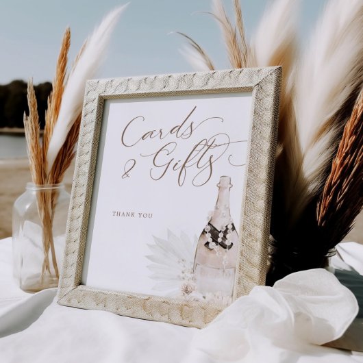 Neutrale Parels en Prosecco Kaarten Geschenken Tek Poster