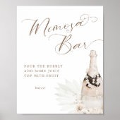Neutrale parels en Prosecco Mimosa Bar Sign Poster (Voorkant)