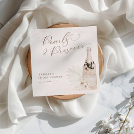 Neutrale parels en Prosecco Vrijgezellenfeest Servet