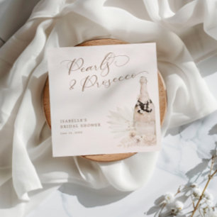 Neutrale parels en Prosecco Vrijgezellenfeest Servet