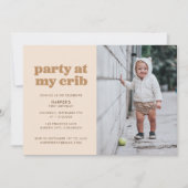 Neutrale Partij bij Mijn Wieg 1e verjaardag Partij Kaart (Voorkant)