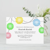 Neutrale partijslantaarn Baby shower Uitnodiging (Staand voorkant)