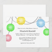 Neutrale partijslantaarn Baby shower Uitnodiging (Voorkant / Achterkant)